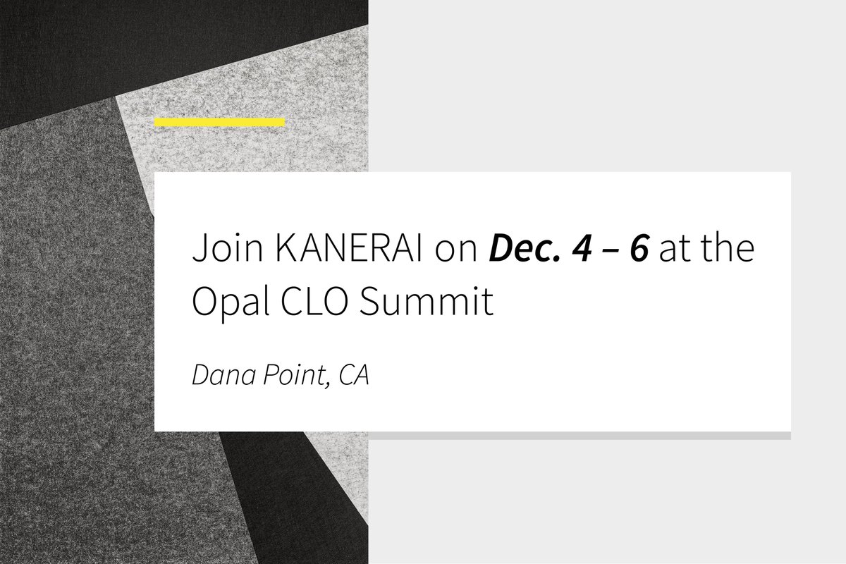 Kanerai's tweet photo. We are pleased to sponsor @Opal_Group's CLO Summit 2022! 
Schedule a meeting with our team at the event to discuss how we could support your structured credit workflows with cutting edge enterprise solutions and analytics. Contact us at inquiry@kanerai.com. 

#CLOSummit2022 #CLO https://t.co/Mz2w6FRP73