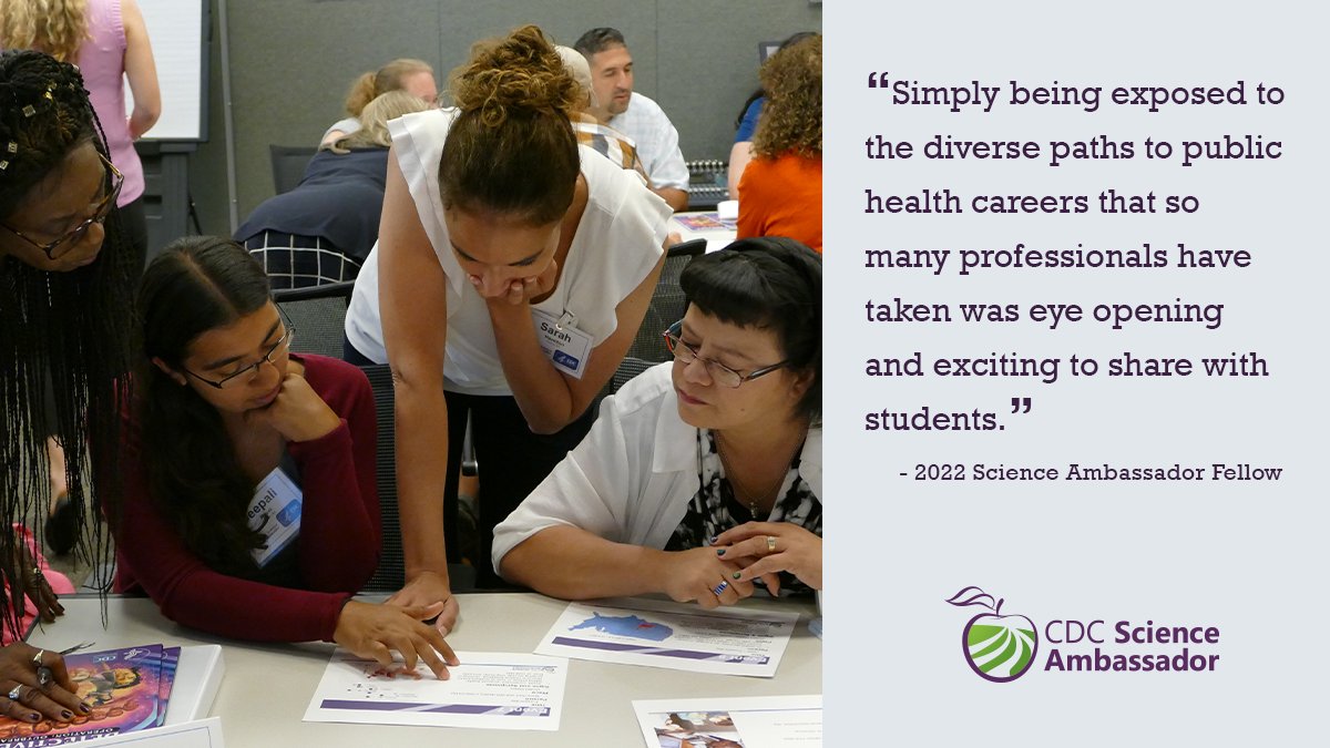 STEM educators Apply for CDC’s Science Ambassador Fellowship! In July