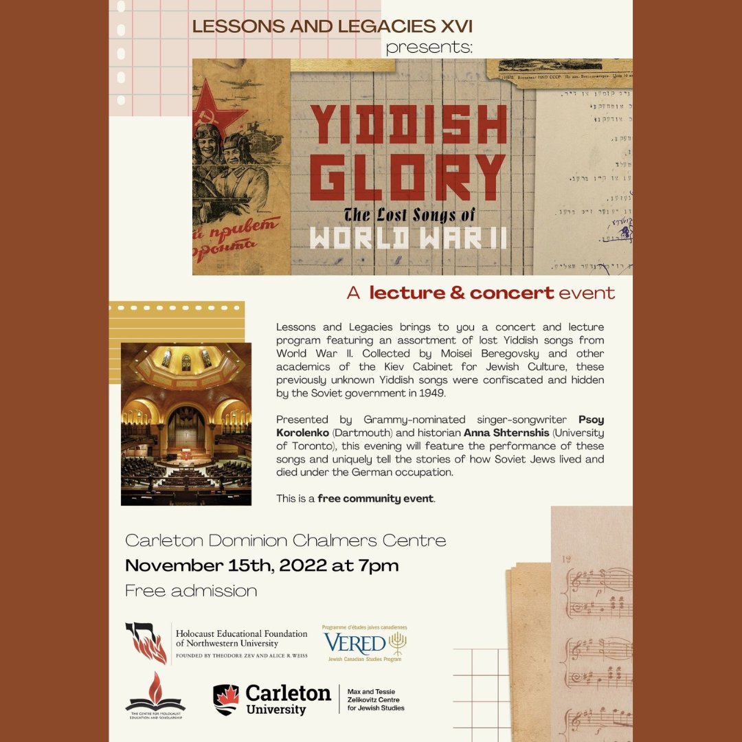 HEF_NU's tweet photo. Lessons and Legacies conference attendees and the Ottawa public are warmly invited to join us this evening, Tuesday, November 15, for a post-conference lecture and music event. This event is free and open to the public. #lessonsandlegacies https://t.co/u8QLnEnVPR