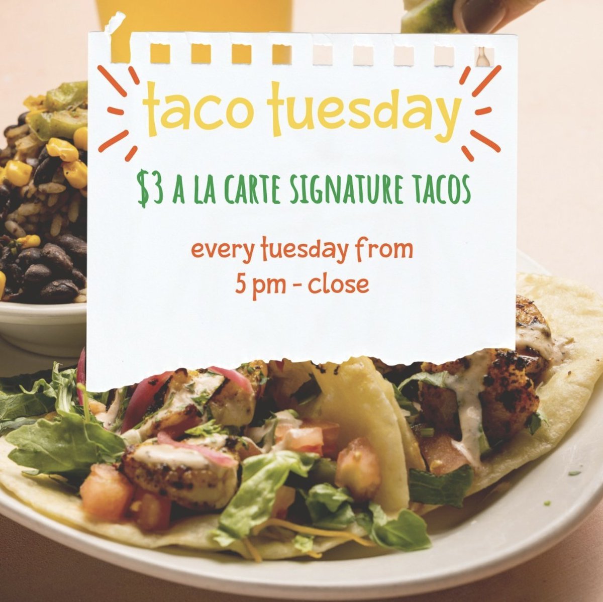 Never miss a Taco Tuesday at Cabo Fish Taco!

Every Tuesday from 5pm - close.
