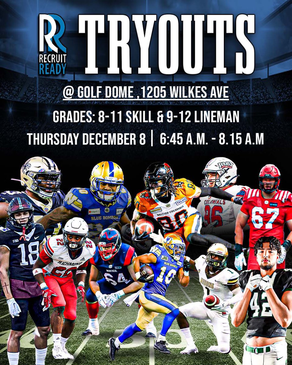 @recruitready @battle7v7 is Proud to announce our 2023 Open Try Out Date for High School Skill and Lineman! - Cleats and Workout Attire (No pads) - Cost is a Un-wrapped Toy or Non- perishable Food Item for Xmas Hamper #RRFAM