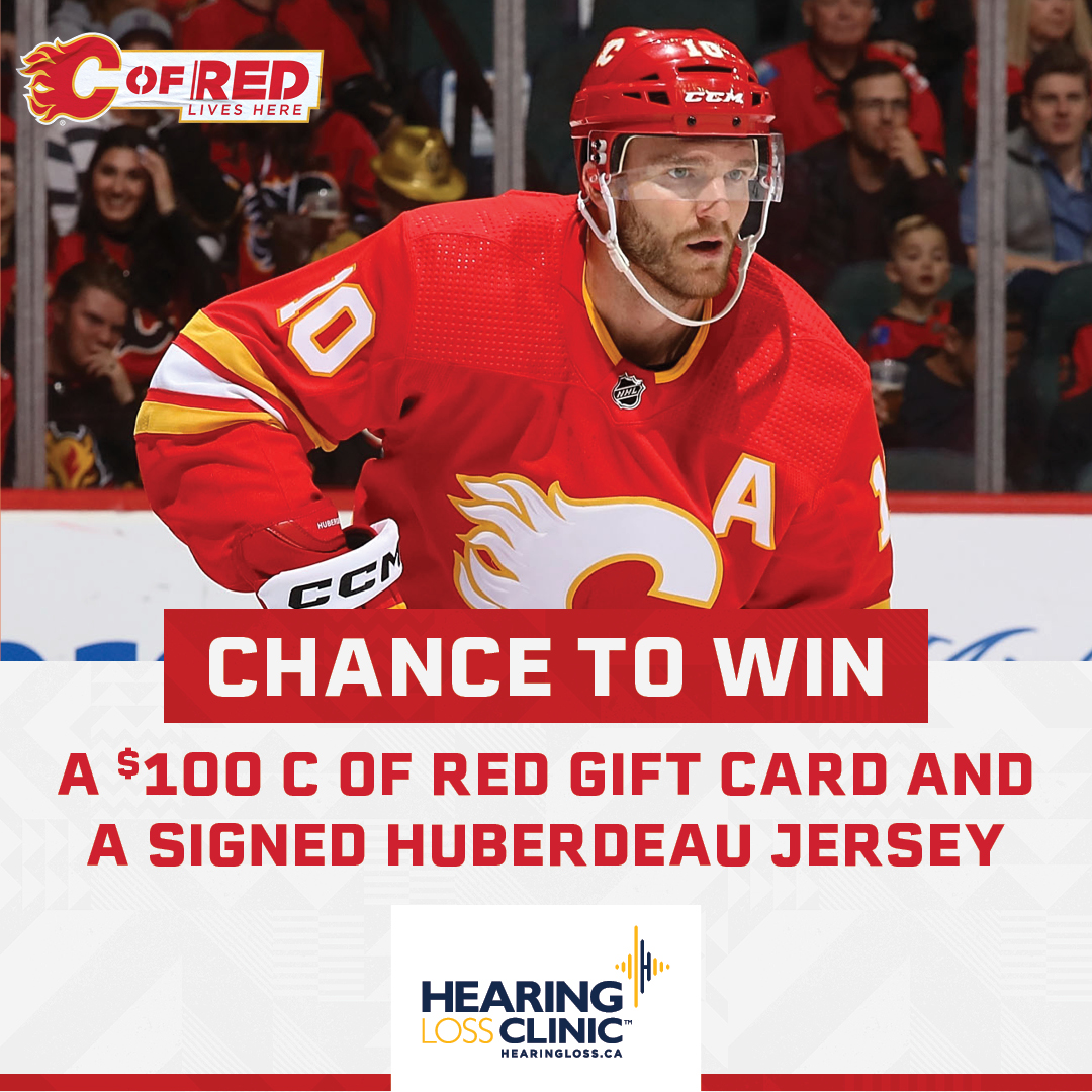 NHLFlames's tweet image. Our friends at The Hearing Loss Clinic are giving you the chance to win a signed Jonathan Huberdeau jersey AND a $100 #CofRed card! Entering is simple:

🔥 RT this post
🔥 Follow us &amp;amp; @TheHearingLoss