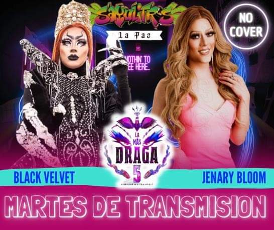 Martes de la mas 👿  No ❌ cover 

Dragshow 🔥 9pm     💚 rsv inbox