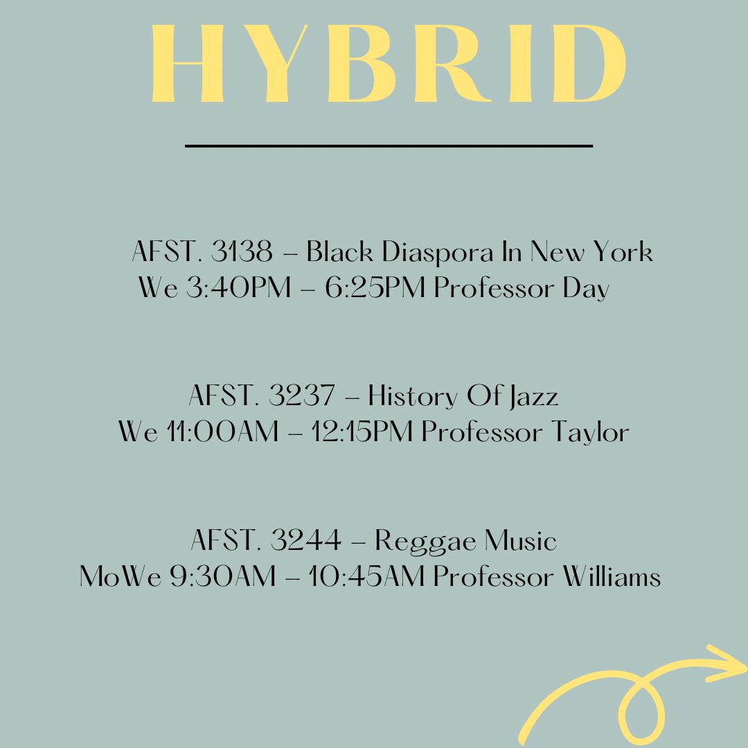 Africana Studies Spring 2023 Hybrid courses