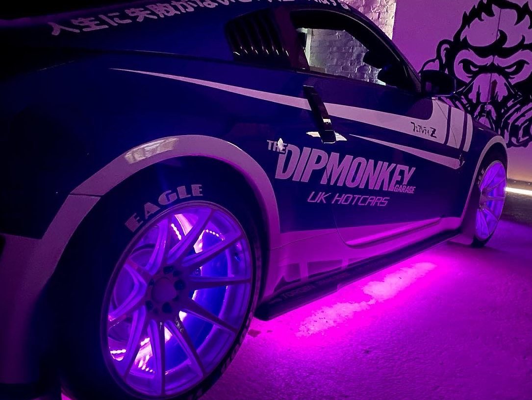 BrookfieldDan's tweet photo. Testing out our Pixel Flow Wheel kit!! These are not on sale yet please note! But we are testing them! 

#thedipmonkeygarage #underbodyneons #undercarneons #undercarlighting #lettherebelight #letitglow
#showglow
#bringbackneons
#ukhotcars #maxpower
#maxpowercars https://t.co/R6uN5TAq5h