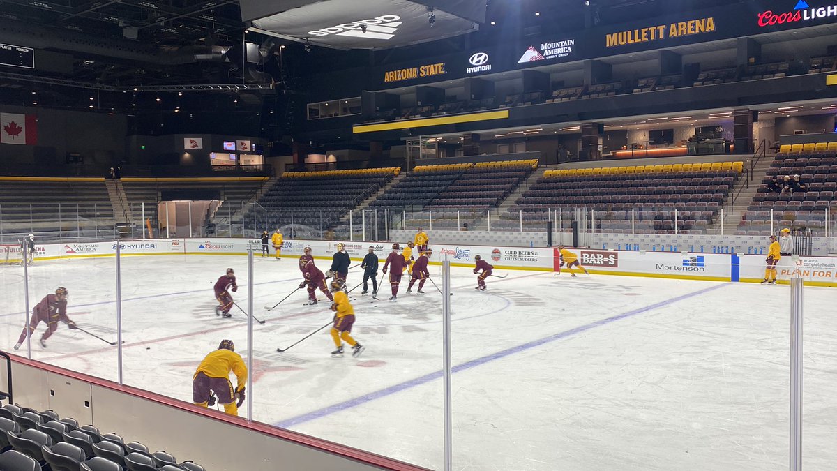 Here at the Mullett for <a href="/SunDevilHockey/">Sun Devil Hockey</a> practice in advance of their weekend series against Clarkson. Feature story about graduate forward <a href="/dkoumontzis/">Demetrios Koumontzis</a> coming soon. Did you know he has five brothers?!
<a href="/sportscronkite/">Cronkite News: Phoenix Sports</a>