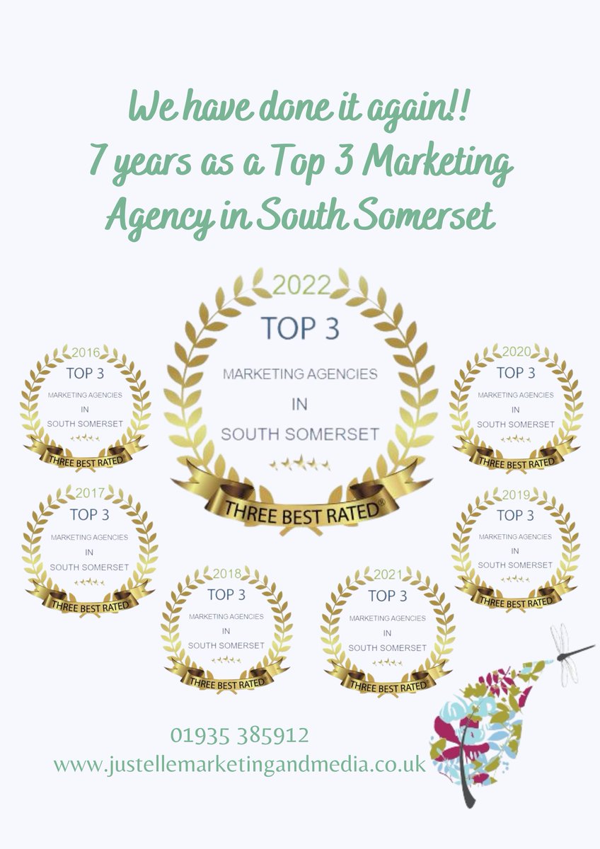 Beyond happy and proud at this!! 
#Marketing #Consultant #Business #AwardWinning #7YearsAtTheTop #Proud #Celebrating #YeovilBusiness #SouthSomersetBusiness #LocalBusiness