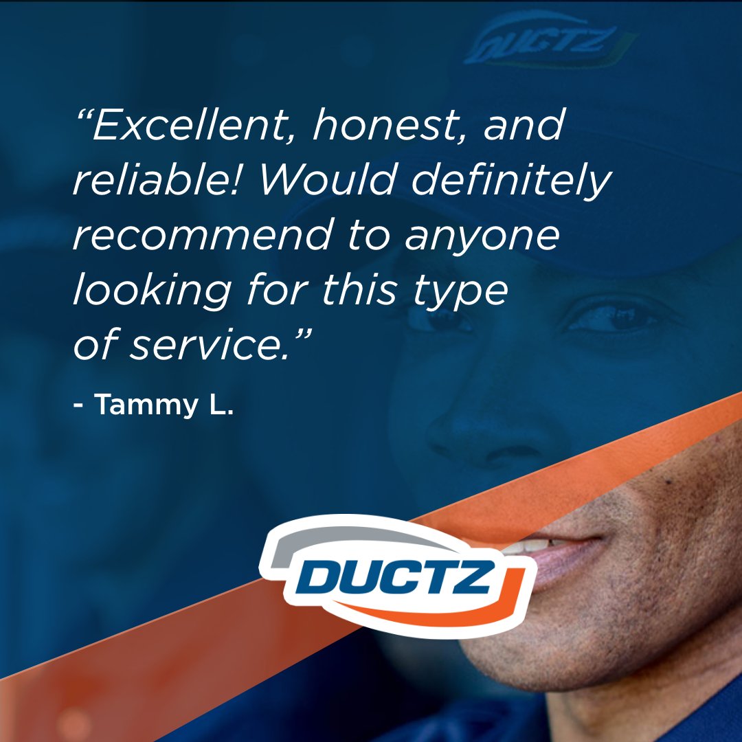 Our experts are extremely passionate about giving customers the service they deserve. Trust the #DUCTZDifference! #TestimonialTuesday