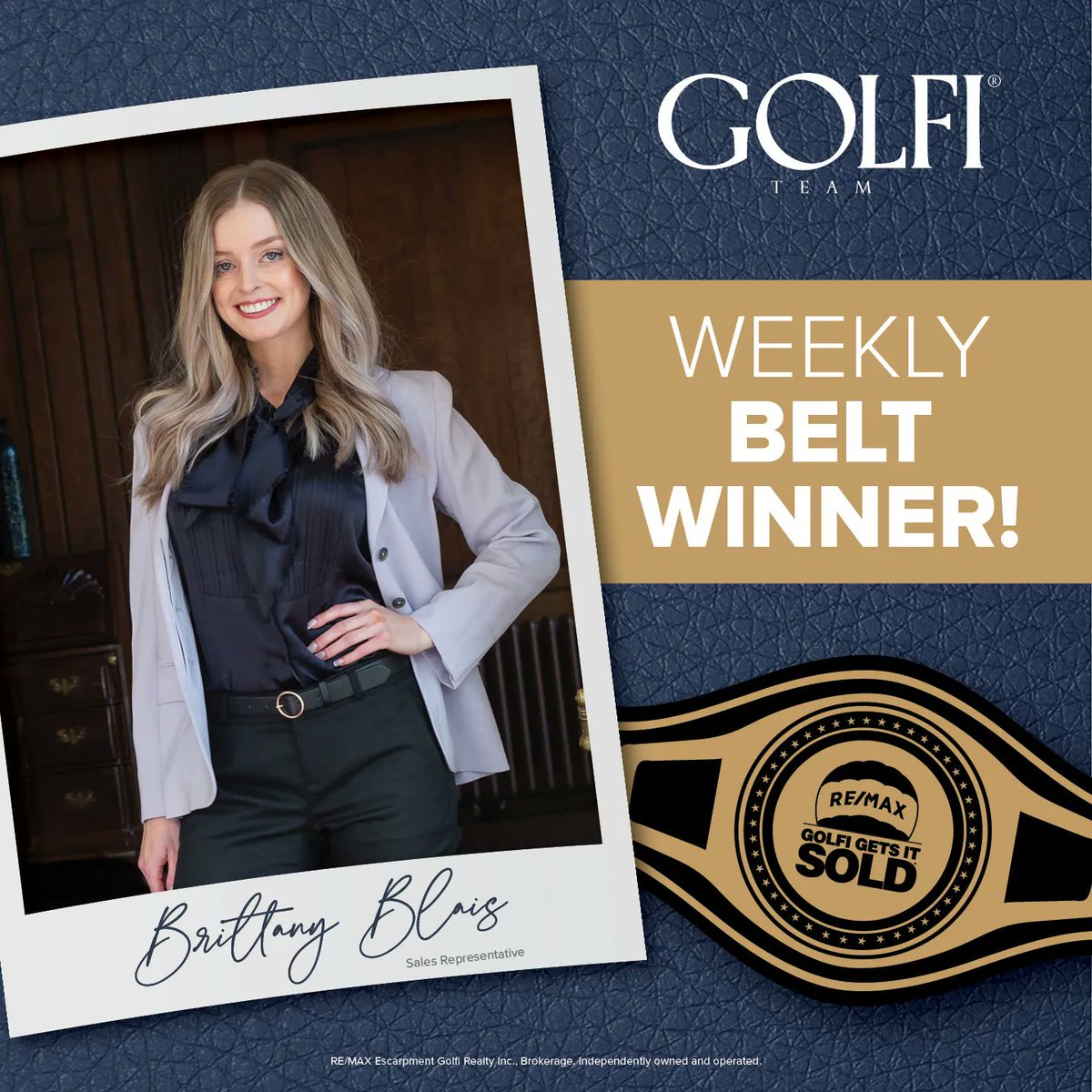 RobGolfi's tweet photo. ๐ This week Domenica Carelli passed the belt to Brittany Blais!
#realestate #realestateagent #agentappreciation #employeeappreciation #employeerecognition #companyculture #officeculture #teamenvironment #robgolfi #golfigetsitsold #hamilton #burlington #brantford #niagara https://t.co/bYLZpjUkvE