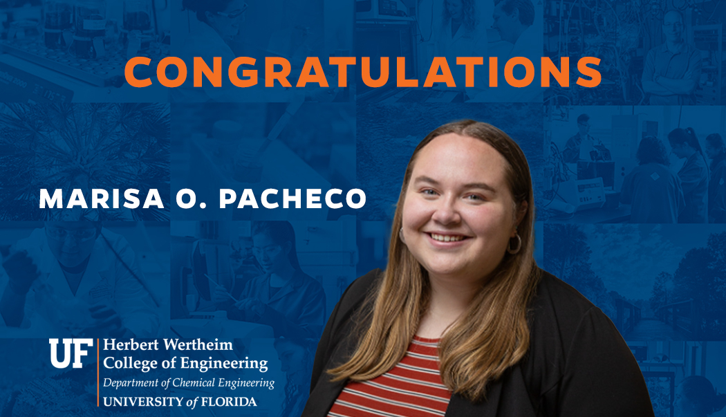 Congratulations to @MarisaOPacheco! She was selected to receive an #AIChE2022 @aichewic Travel Award. 

@UFWertheim @ChEnected