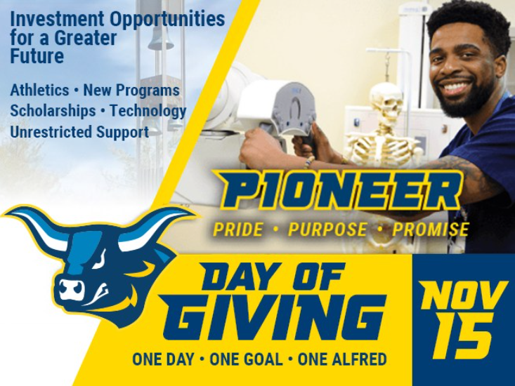 AlfredState's tweet photo. One day. One goal. One Alfred. Make your gift today at https://t.co/vNOjxpDMV6 https://t.co/HQBM4PQdCr