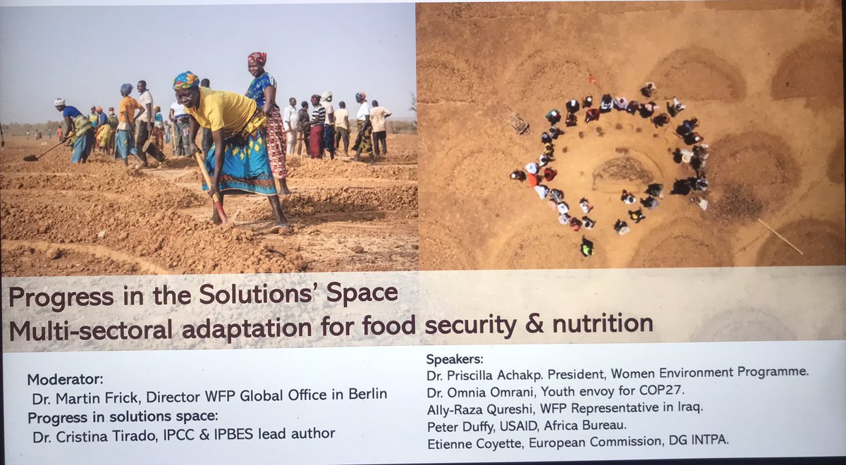 tirado_cristina's tweet image. The recording of the event on #solutionspace #multisectoral #Adaptation #foodsecurity #nutrition #IPCC with @WFP @cmfrick @WFP_Iraq @USAIDAfrica @PriscillaAchakp @EU_Commission @CarlaMontesi is @WHO Pavillon webpage Day14th youtu.be/ClEXzq2JaQk starts after 4:14min @LinaMahyl