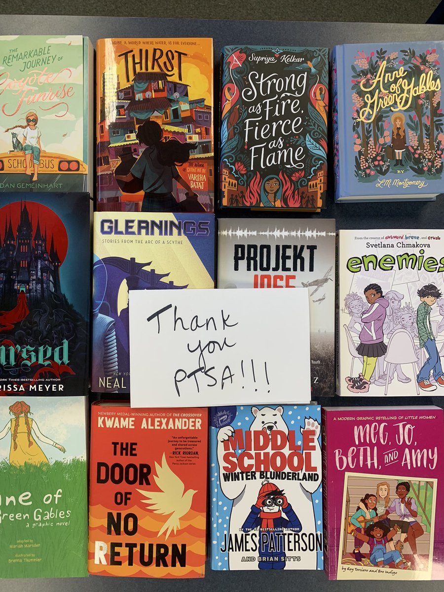 SycMSLibrary's tweet image. Look at all these brand new books from the Sycamore Canyon PTSA! Thank you PTSA!! @SCSPTSA @Sycamore_Canyon