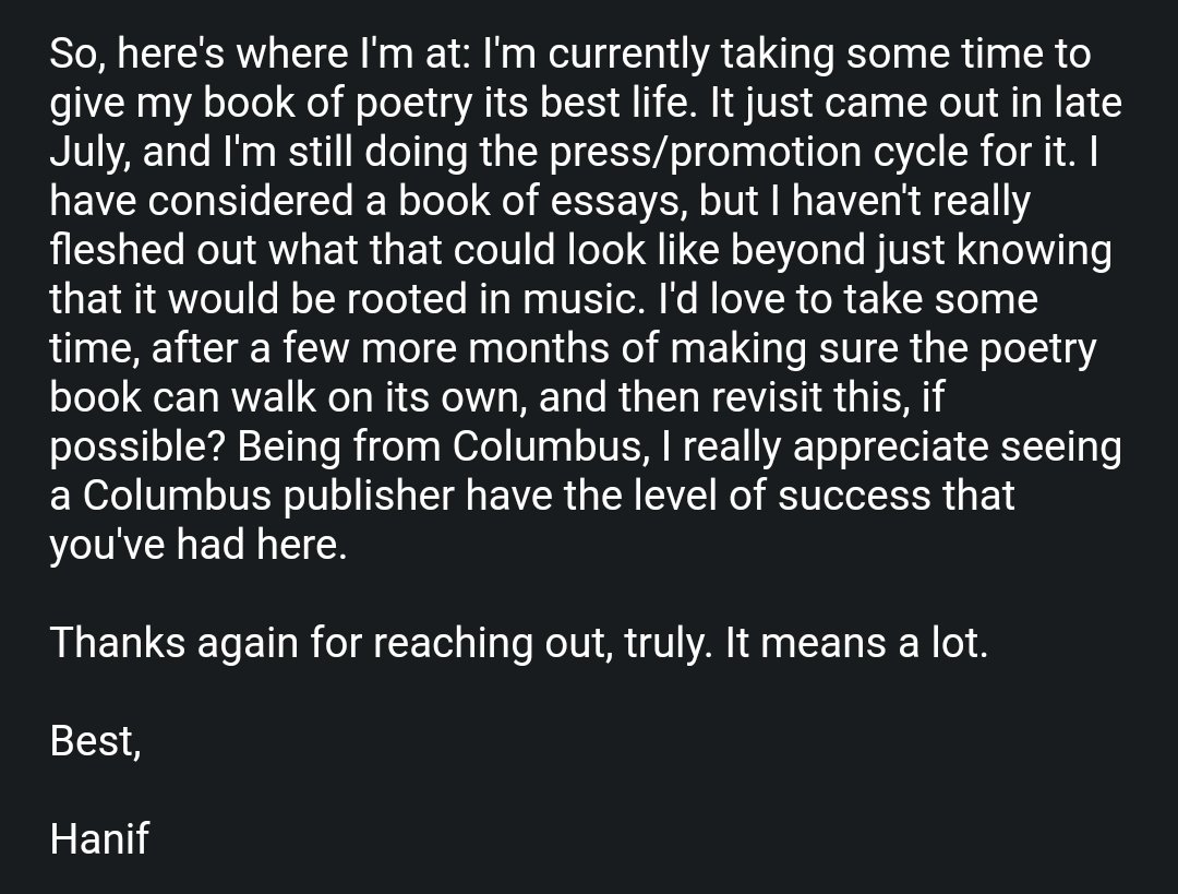 NifMuhammad's tweet photo. They Can't Kill Us 5 Year Anniversary edition is out today. Thanks to everyone who has read it, shared it, or in any way contributed to a really robust &amp; unexpected life. I'm so thankful. Here's how the journey began (&amp; almost didn't) September, 2016. An email from my pal Brett. https://t.co/QMvqL2LOB9