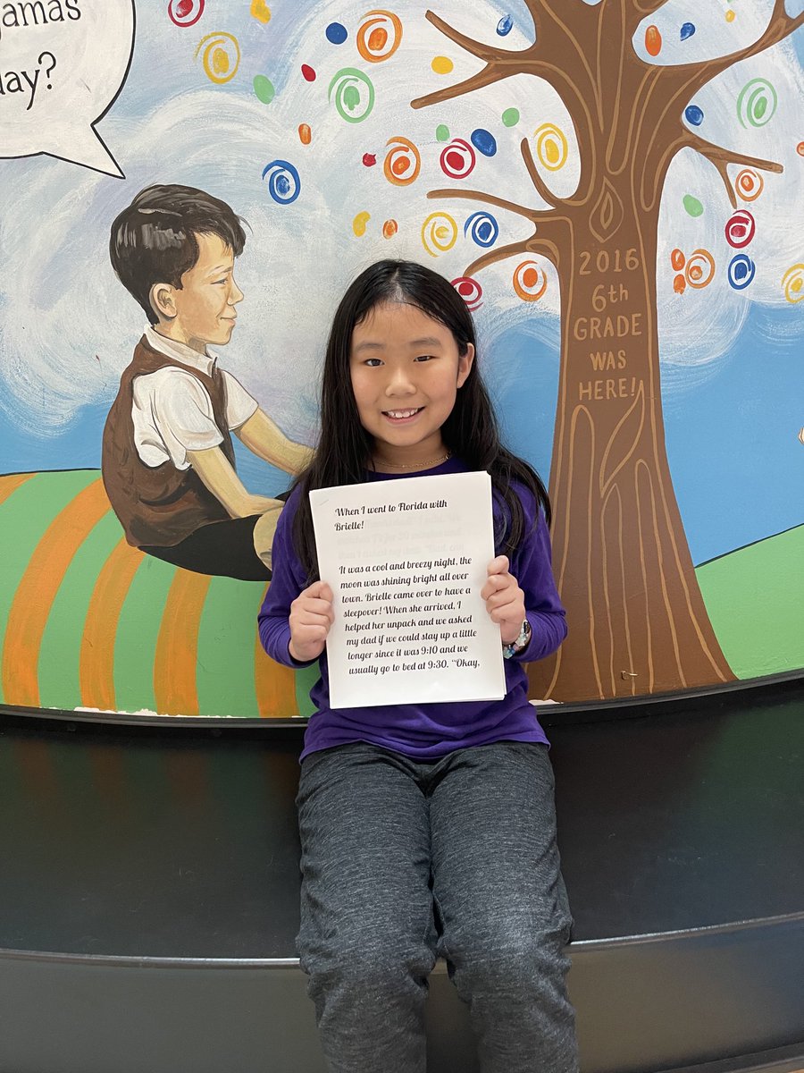 This amazing 3rd grade writer ⁦<a href="/VgEagles/">VGEagles</a>⁩ just shared her story with me. I’m so impressed with her creativity and descriptive words! Way to go 🙌 #WEareLakota