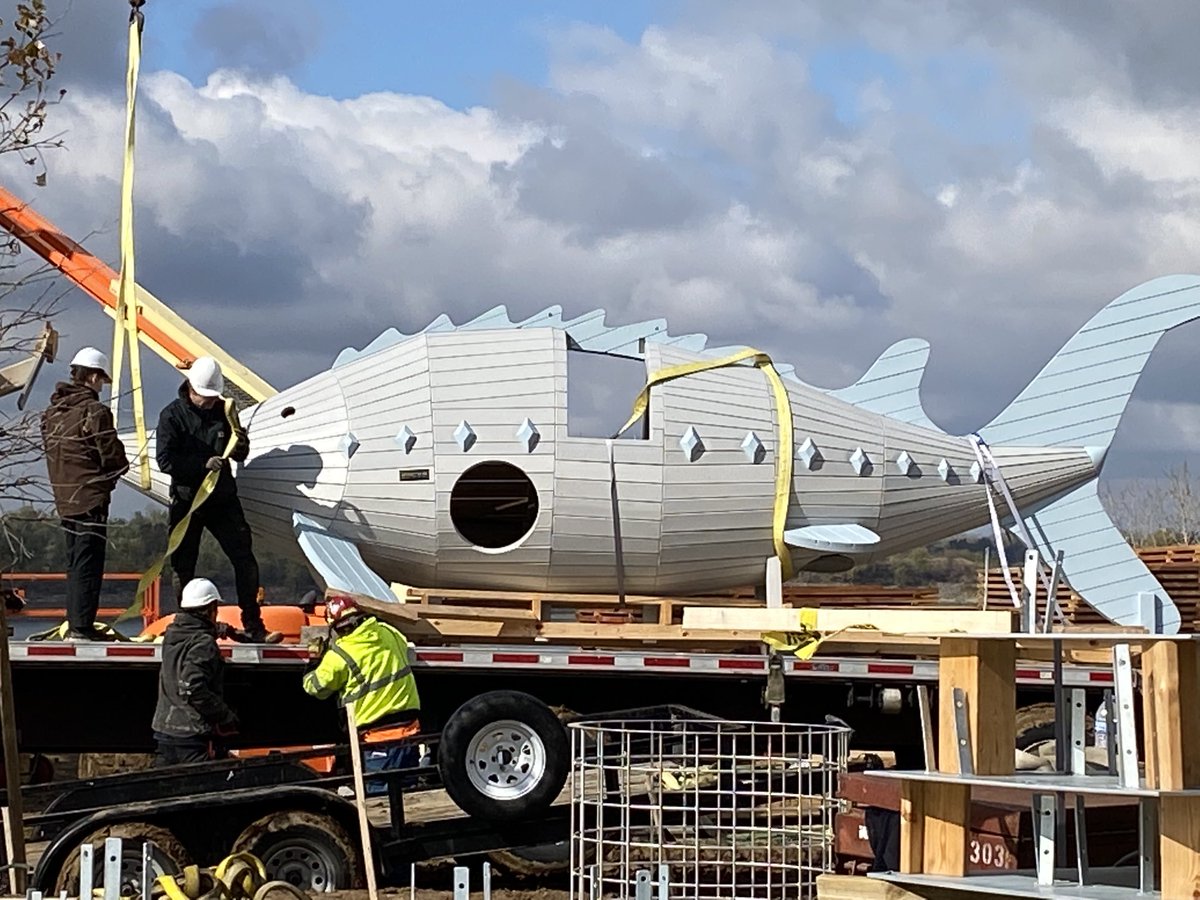 A big fish story on the riverfront today.