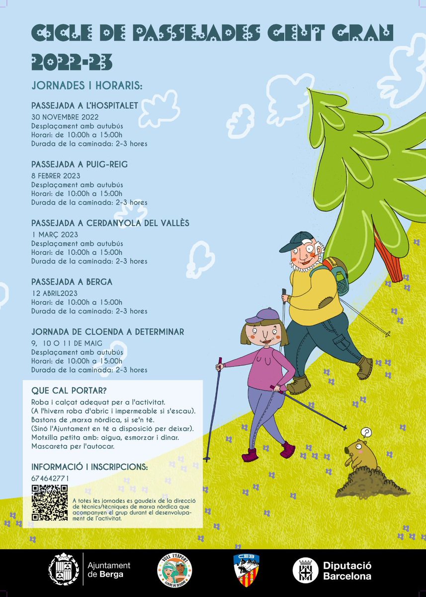 ⛰️ A finals d'aquest mes tornem a engegar amb el "Cicle de Passejades Gent Gran 2022-23"!