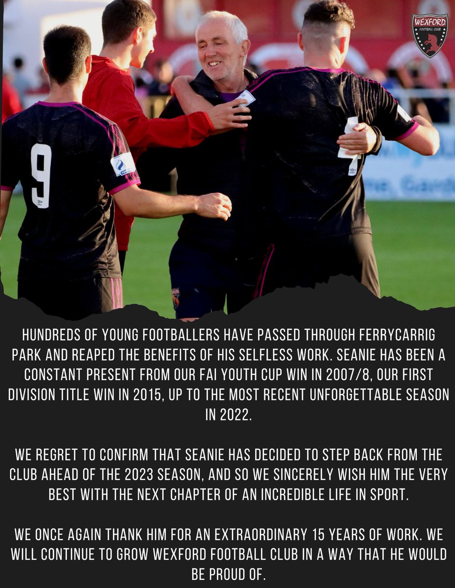 𝘼 𝙃𝙚𝙖𝙧𝙩𝙛𝙚𝙡𝙩 𝙈𝙚𝙨𝙨𝙖𝙜𝙚 𝙤𝙛 𝙏𝙝𝙖𝙣𝙠𝙨 - 𝙎𝙚𝙖𝙣𝙞𝙚 𝙊'𝙎𝙝𝙚𝙖

Full statement:  wexfordfc.ie/latest-news/13…