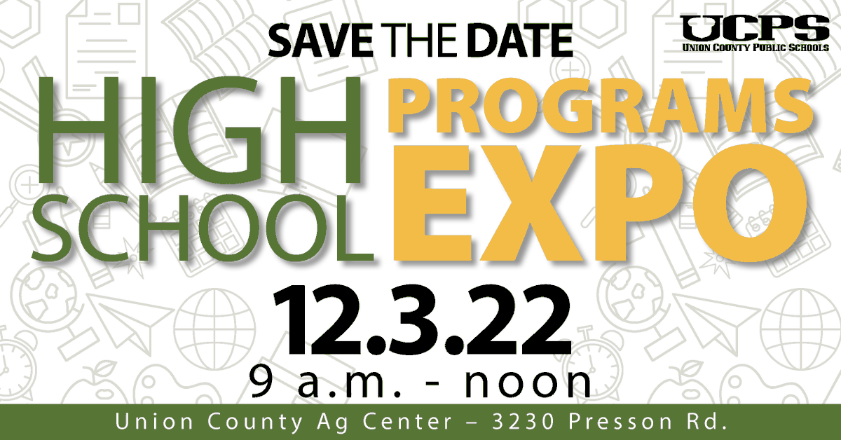 Save the Date! The High School Programs Expo is Saturday, Dec. 3! Learn about #UCPS college and career readiness programs by speaking to teachers, administrators and staff who can help families plan for high school and college. <a href="/AGHoulihan/">Andrew G. Houlihan</a> <a href="/UCPSCareerReady/">UCPS Career Readiness</a> <a href="/UCPSCollegePrep/">College Readiness</a>