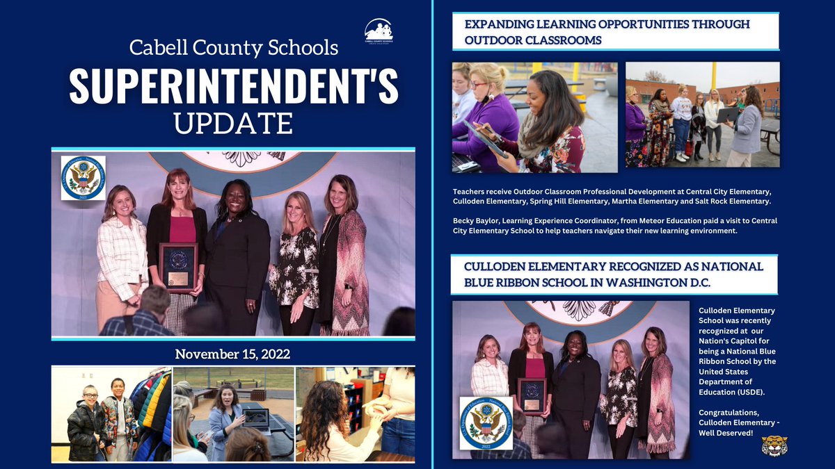 BCSSuperSaxe's tweet photo. Check out the newest edition of The Superintendent's Update, and help us celebrate all the beautiful things happening in Cabell County Schools. https://t.co/dzq7J3viLS