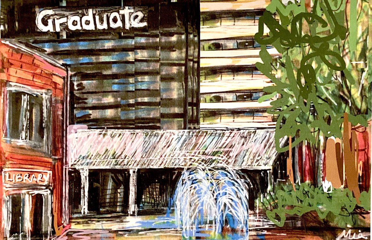 Sketching #IowaCity when the temperatures were much warmer… Sure miss jumping into the water right outside the #GraduateHotel #Sketchbookartist #travel-sketches