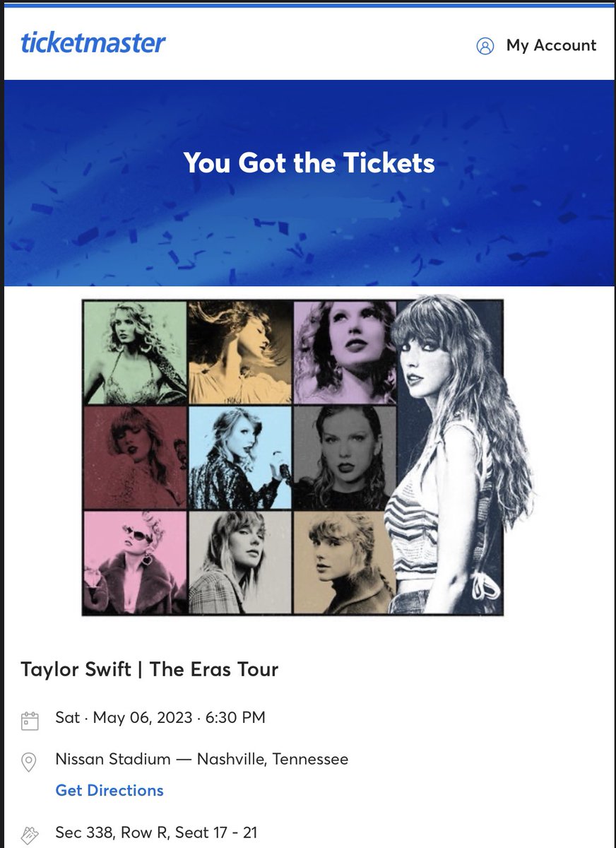 zebrittany's tweet photo. They may not be top notch seats, but any seat is great anywhere that Taylor is performing!! I cannot wait until May! See you in Nashville Taylor😎@taylorswift13 @taylornation13 https://t.co/gUSV5YgQSa
