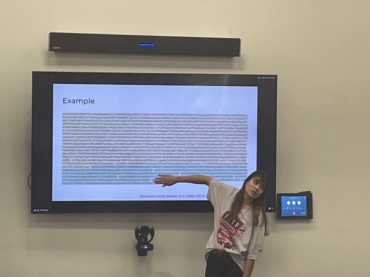 ⁦<a href="/kristinayasuda/">Kristina</a>⁩ presenting Selective-Disclosure JWTs (SD-JWT) at #iiw Who can parse this example? 😎