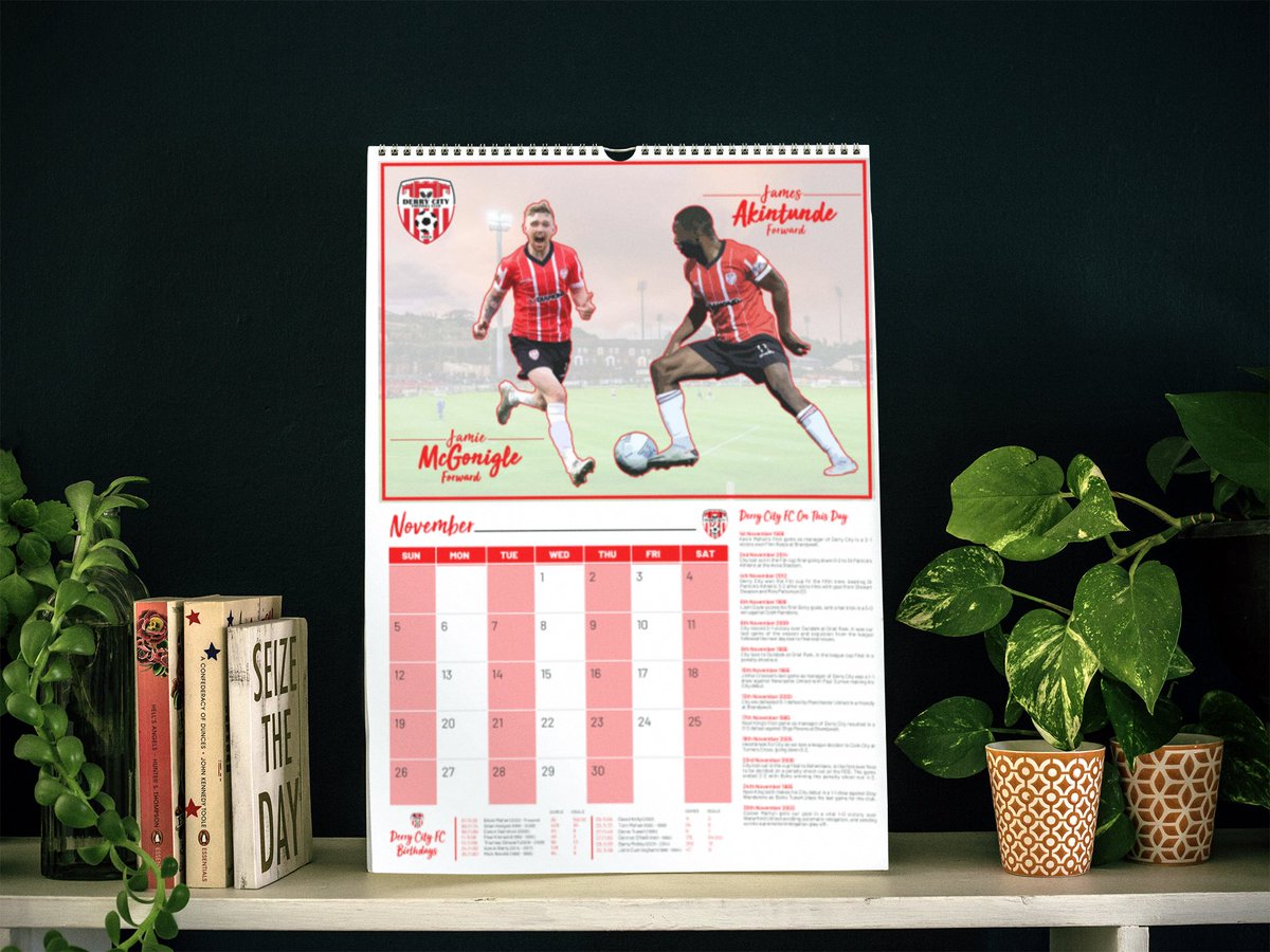 derry_nice's tweet image. Our official @derrycityfc 2023 calendar is selling quickly from our local outlets. The calendar features:
- On this day in DCFC history
- DCFC birthdays
- Images of the current squad