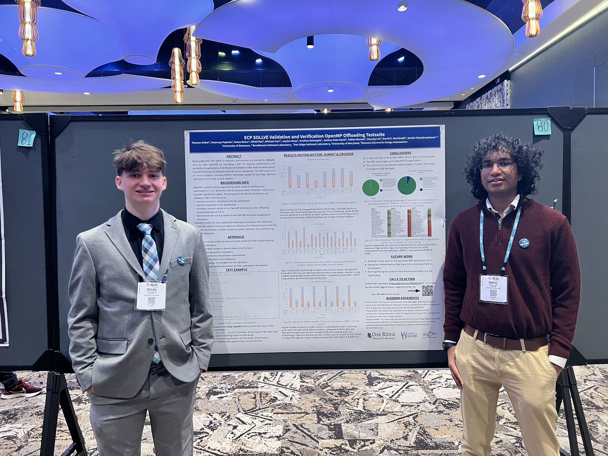 CRPL_HPC (@crpl_hpc) on Twitter photo Today @ #SC22: Look for <a href="/NolanCBaker/">Nolan Baker</a> and <a href="/cookiee_nick/">Nikhil Rao</a> presenting at the student poster session in Ballroom C1-2-3. Stop by to see us presenting!
<a href="/sollve_ecp/">SOLLVE_ECP</a> <a href="/OpenMP_ARB/">OpenMP ARB</a> <a href="/exascaleproject/">Exascale Computing Project</a> <a href="/UDelaware/">Univ. of Delaware</a> <a href="/UDengineering/">UD Engineering</a> Today @ #SC22: Look for <a href="/NolanCBaker/">Nolan Baker</a> and <a href="/cookiee_nick/">Nikhil Rao</a> presenting at the student poster session in Ballroom C1-2-3. Stop by to see us presenting!
<a href="/sollve_ecp/">SOLLVE_ECP</a> <a href="/OpenMP_ARB/">OpenMP ARB</a> <a href="/exascaleproject/">Exascale Computing Project</a> <a href="/UDelaware/">Univ. of Delaware</a> <a href="/UDengineering/">UD Engineering</a>