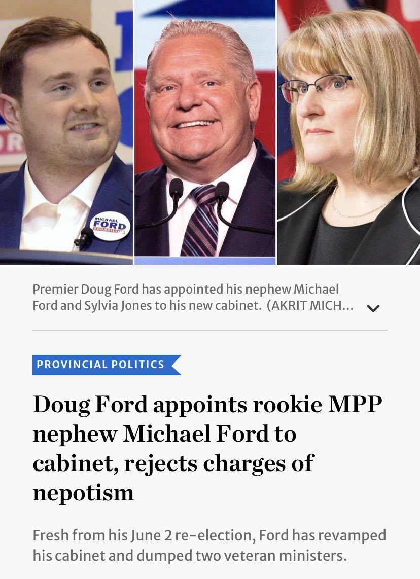 BeachLoverOnt's tweet photo. @Sflecce “Merit” - like how @fordnation nephew Mikey got his job as Minister of Citizenship and Multiculturalism? We all know it was #nepotism and NOT because of his *ahem* highschool diploma! 🤷🏻‍♀️
Same thing for teachers - you’re only enabling principals hiring friends &amp; family! 
#onted https://t.co/BIx4mOHtNy