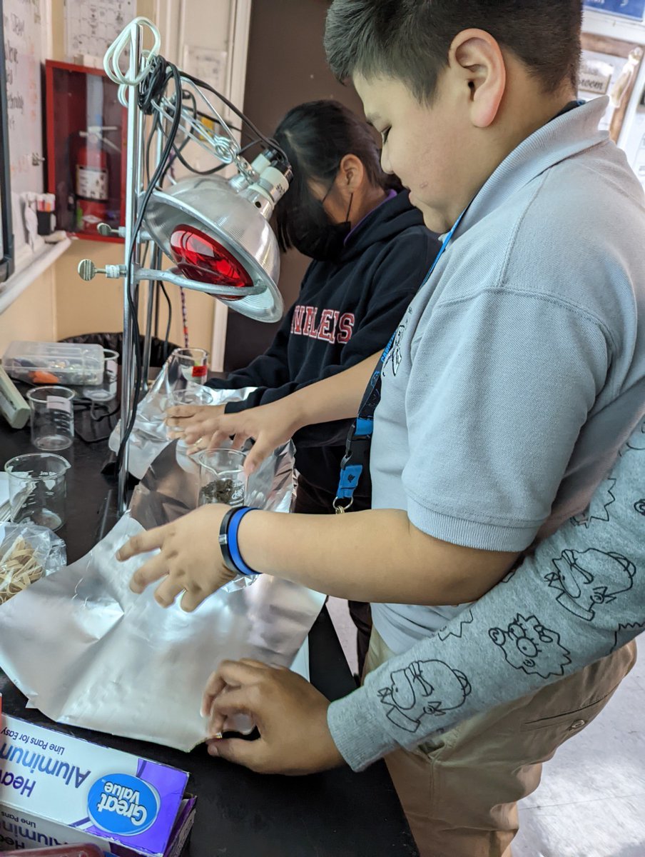 ShenandoahMS's tweet photo. Mrs. Rey's students are up for a STEAM  challenge!  Students must create an environment that would simulate the greenhouse effect by raising temperatures from a previous lab a minimum of 10°. Check them out as they conduct the lab, record, and analyze data. #SMSSTEAM #SMSScience https://t.co/AAQqwsyGCh