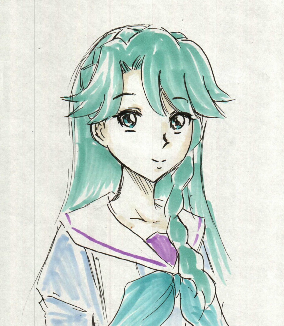 「出勤前リハビリ5分ドロみなみさん。ハードル下げまくってでも、お絵描きする習慣を身」|沖庵のイラスト