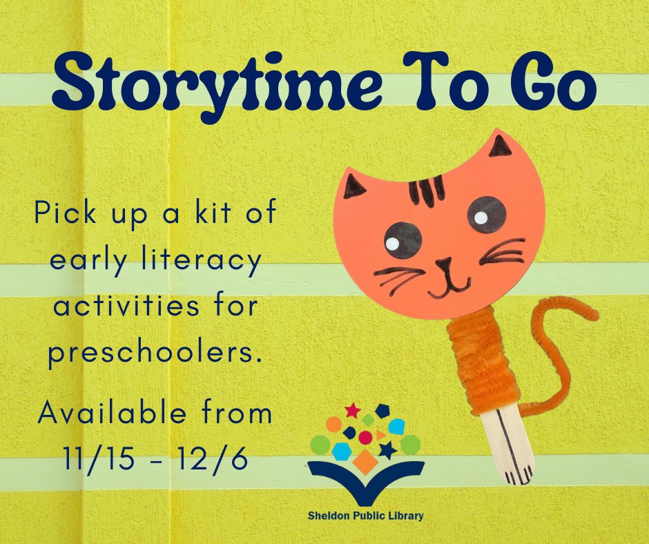 SheldonLibrary's tweet image. Get ready to read by making this adorable kitty!

Available for pickup in the library.

#SheldonIowa #EarlyLiteracySkills