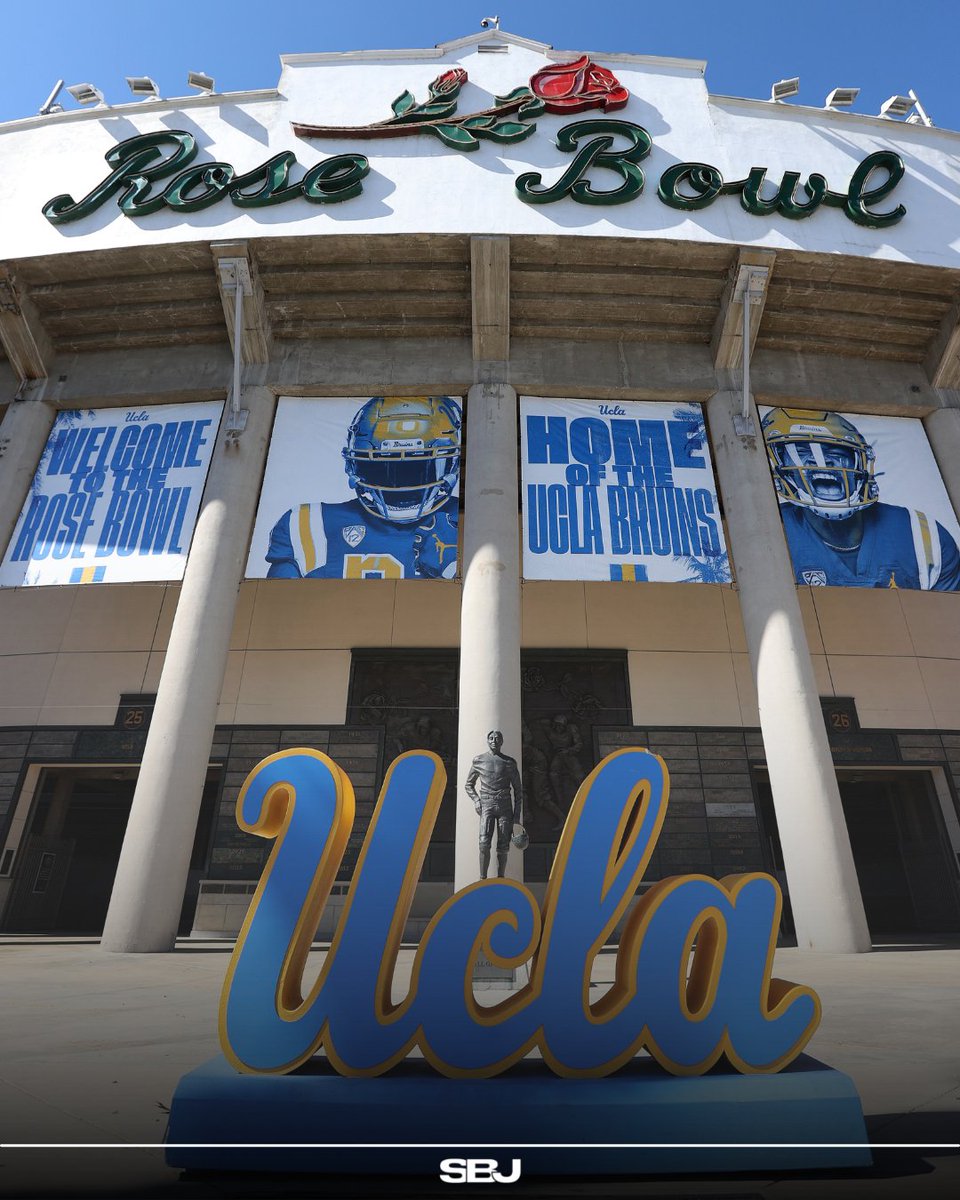SBJ's tweet photo. .@UCLAFootball announced Saturday's game against USC will have a sellout crowd of 70,865 🏟️

That includes 16,700 UCLA students, which marks the biggest student section in school history.

(h/t @RossDellenger) https://t.co/TS00pY5nZd