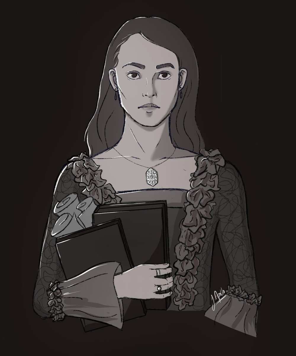 JamieApollo's tweet photo. i’m rereading swords and fire (bc of course i am) so obviously i had to sketch out a quick amalia! 

she’s badass and brilliant and ready to bend an empire into the shape she sees fit 🔥

@melisscaru https://t.co/QuIz8cqucq