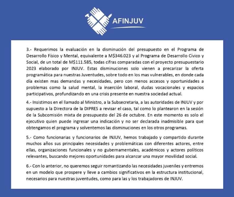 jescanillav's tweet photo. Una vez más dentro de @MinDesarrollo somos el @InjuvChile que se debe sacrificar una vez más lXs jóvenes  se quedan con menos oferta programática hasta cuando @GiorgioJackson @franperalesf @jpduhalde debemos esperar #Presupuesto2023 @BancadaPPD_IND @bancadaPSchile @anefchile https://t.co/DpIsNnLzYC