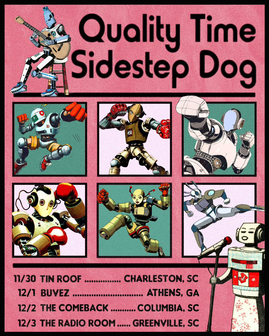 sidestepdog's tweet photo. Hey guess what? We decided to turn our release show into a release TOUR!

Come dance with us in Charleston, Athens, Columbia, and Greenville in just a couple of weeks!!

Btw, do you have the EP pre-saved? Here ya go: https://t.co/ZvzwU2POZg https://t.co/daXvX13faH