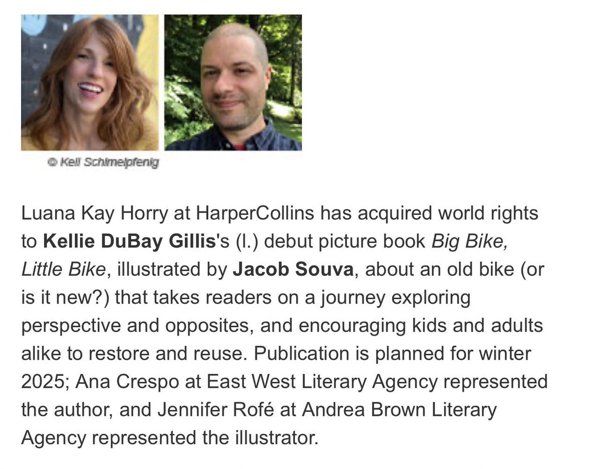 This is going to be the best bike ride ever! Thanks <a href="/AnaCrespoBooks/">Ana Crespo 💚💛⭐️</a> &amp; <a href="/EastWestLit/">East West Literary</a>! Excited to see how <a href="/TwoFish/">twofish gold</a> takes readers on this adventure through his art! Can’t wait to work with Luana and the team! #Grateful