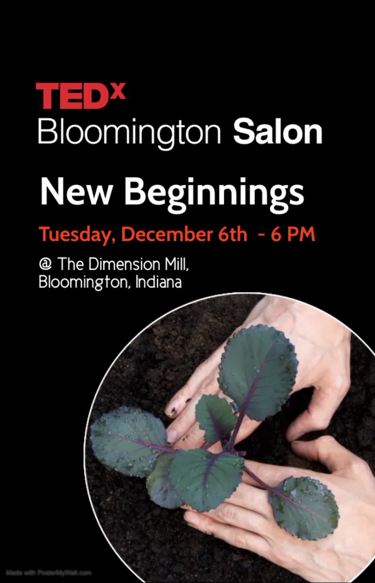 SAVE THE DATE!

TEDxBloomington presents an evening salon all about New Beginnings. Join us to hear fresh ideas from our world-class speakers. 

Tickets can be found at eventbrite.com/e/tedxblooming…

#tedx #tedxbloomington #tedtalks #newbeginnings