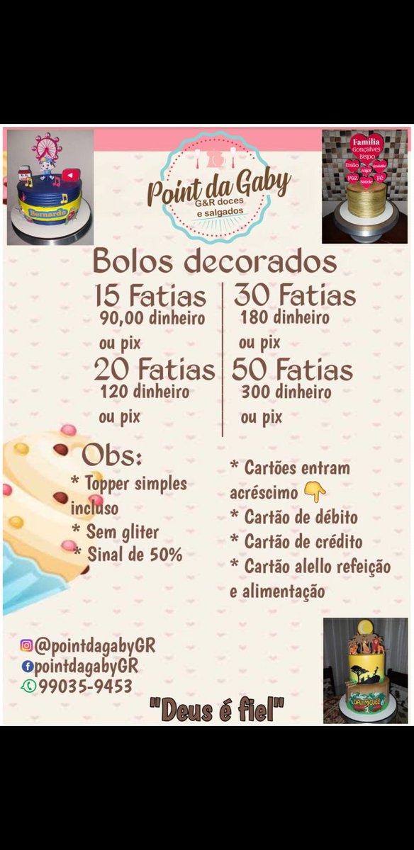 Jessica06064909's tweet photo. Vc que esta organizando uma festinha e ainda não encontrou quam faça seu bolo,super indício point da Gabi bolos maravilhosos com camadas super generosas de recheio,salgados assados e fritos são perfeitos! Quem puder ajudar dando Rt pra divulgar o trabalho da amiga https://t.co/RAtggVS22U