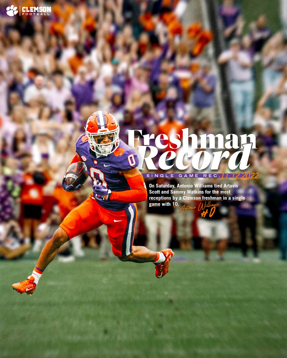 ClemsonFB's tweet photo. emphasis on the word 𝐟𝐫𝐞𝐬𝐡𝐦𝐚𝐧 🤯

that man @a_williams2022 is different. https://t.co/MkooWOyMWL