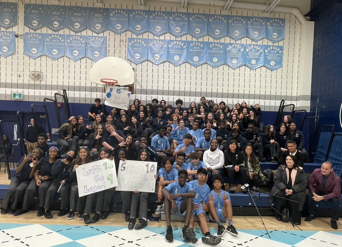 Big 🏐 playoff win celebrations with the Leger Supporters Section today after school. Congratulations Junior boys, and best of luck on the next round. <a href="/ROPSSAA/">ROPSSAA</a> <a href="/CardinalLegerSS/">Cardinal Léger Catholic S.S.</a>