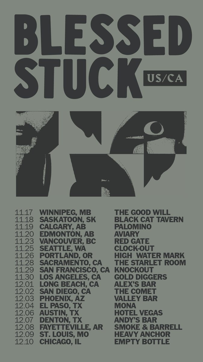 Being a band in the social media age is so upside down because you have to feign success to get ppl on board, no matter what your reality is. So Im gunna level w ya, folks: Stuck needs YOU to buy tickets to these shows, bring friends, spread the word, and buy lots of stuff!!!