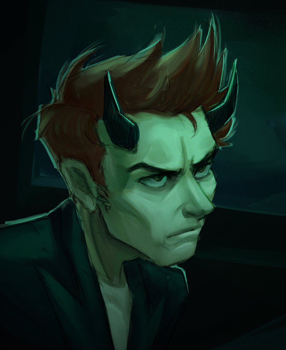 edin3el's tweet photo. horned crowley doodle i dont like and am never going to fniish😭😭😭 https://t.co/7F8ZwE9IY0