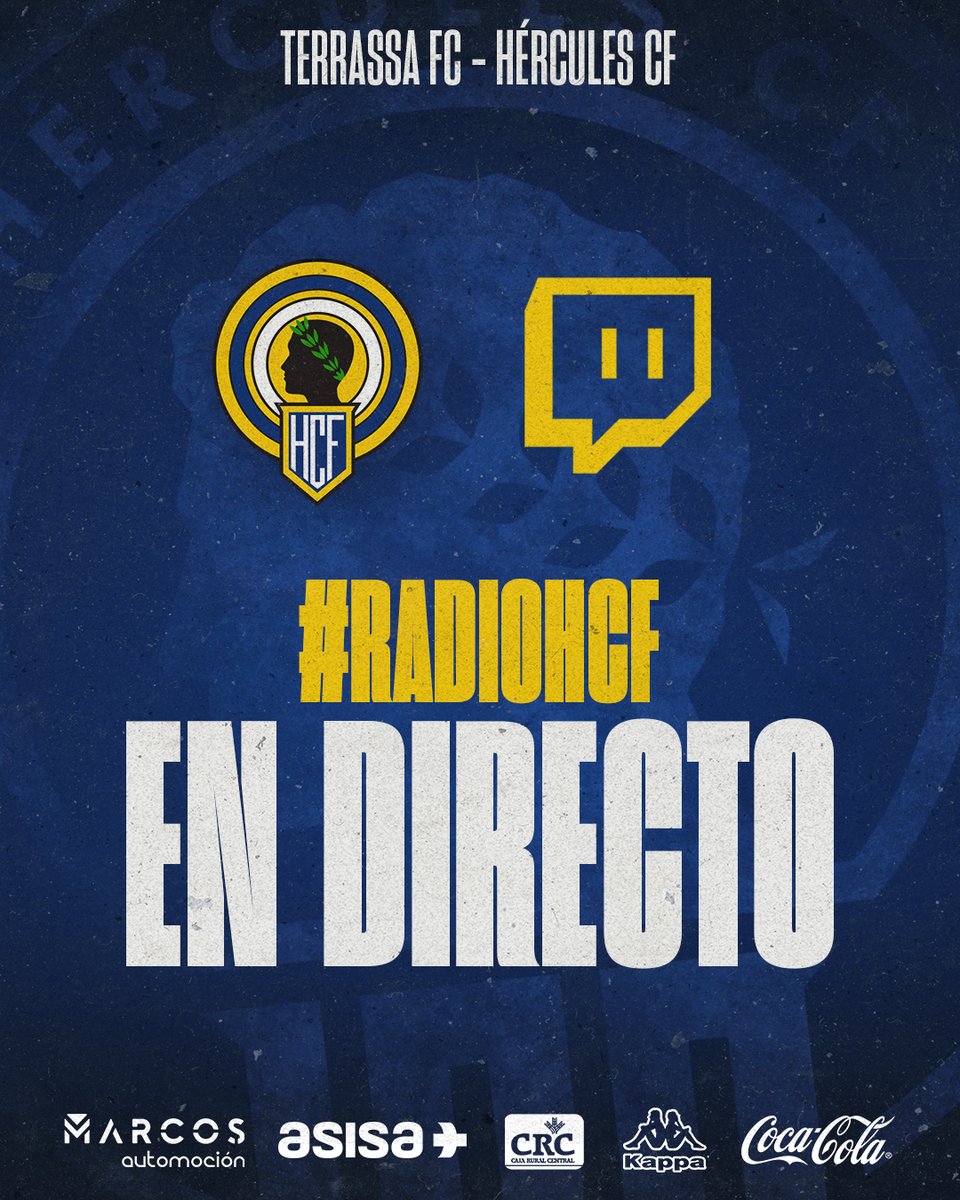 cfhercules's tweet photo. 🔵 ¡Sigue el partido del domingo en #RadioHCF en nuestro canal de Twitch!
🔗 https://t.co/fCQ1hLO5xb
💙 #MachoHércules 🤍 https://t.co/F0y5iAwHqo
