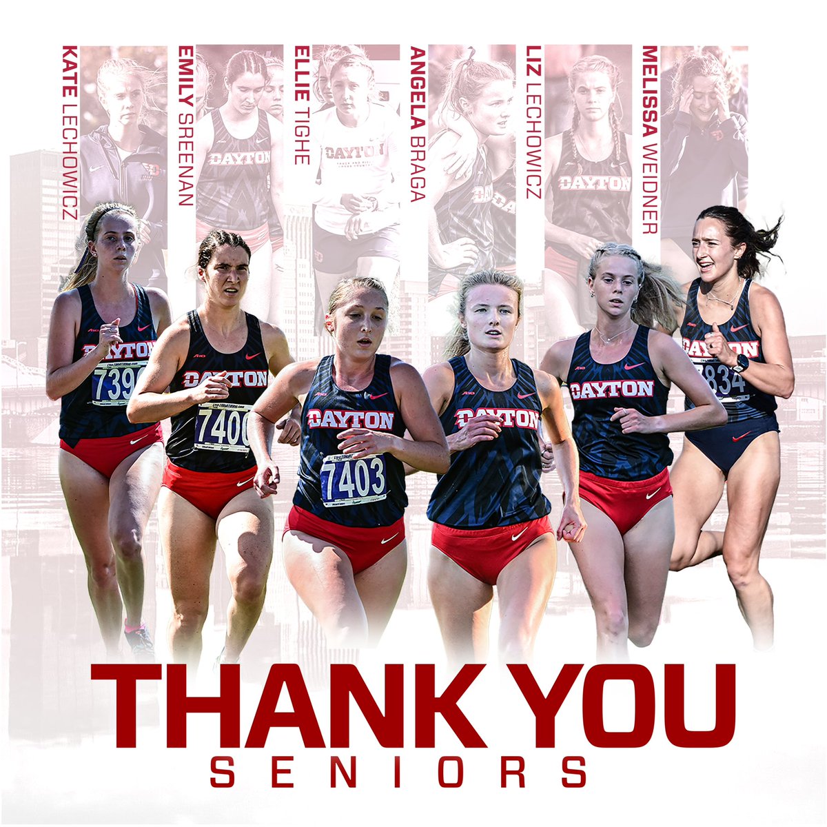 UDWomensTF_XC's tweet photo. Thank you to our cross country seniors for your commitment and dedication to our program in your time as Dayton Flyers!  You have left a legacy that goes far beyond just the course! ❤️✈️

#UDXC // #GoFlyers https://t.co/T7BxFhGTkQ