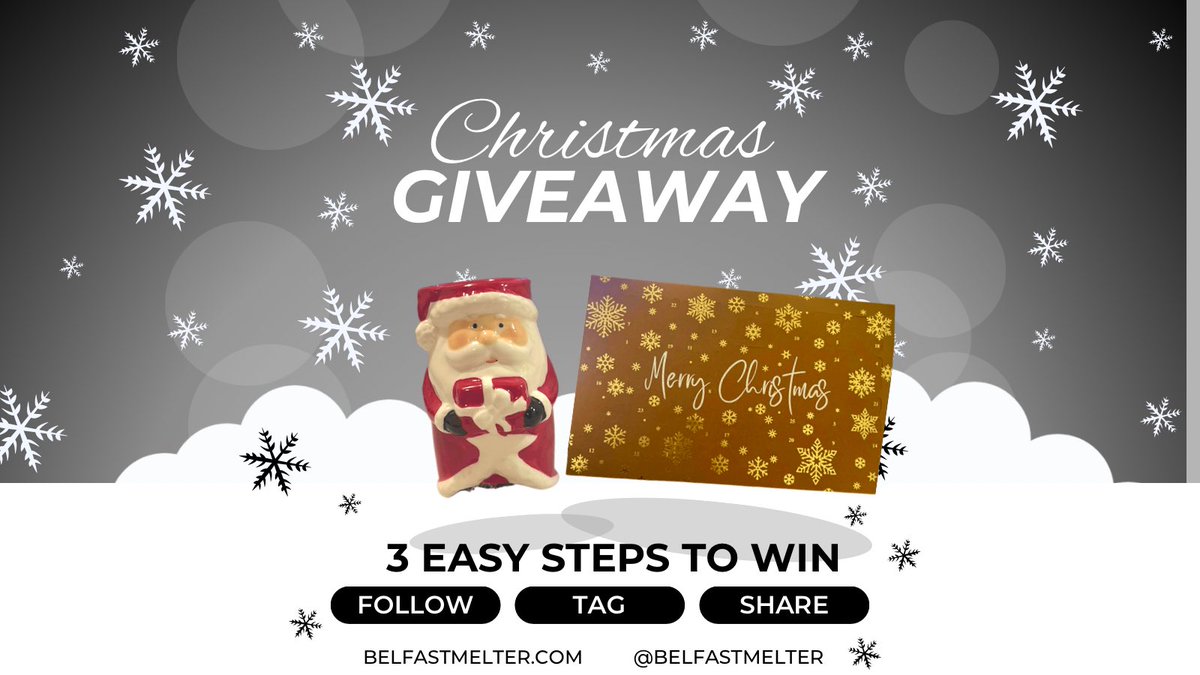 BelfastMelter's tweet photo. Head on over to our https://t.co/u2GaXknB9k to enter our Christmas Giveaway &amp; be in with a chance to win our Ultimate Christmas Wax Melt Bundle - one of our Wax Melt Advent Calendars with 12 Festive Fragrances and a Ceramic Santa Wax Melter! 

#BelfastMelter #ChristmasGiveaway https://t.co/4IGOnY3EZV