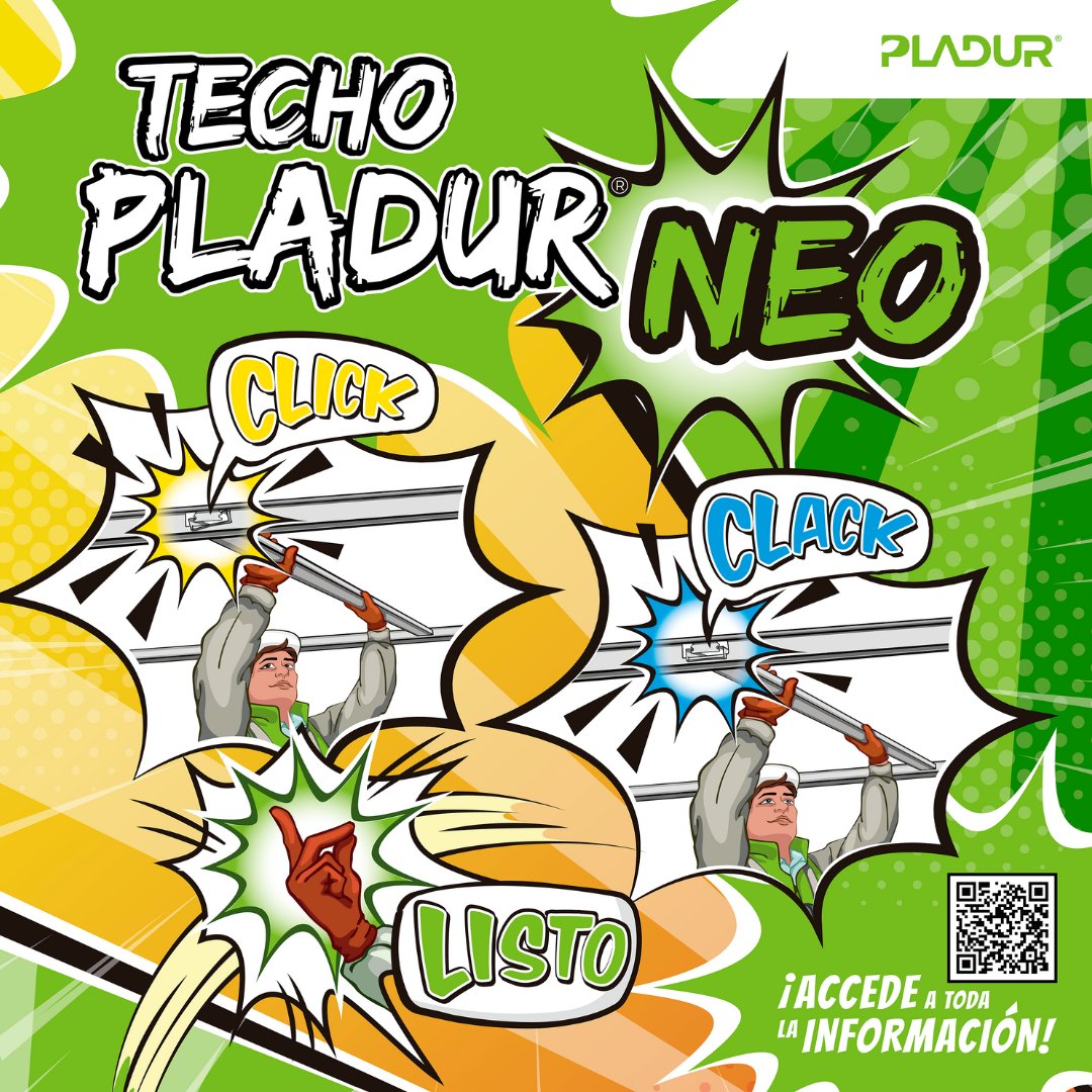 pladur_ES's tweet photo. 😮¡Click-Clack y listo! ¡Ya está aquí el nuevo sistema de techo continuo 𝗣𝗹𝗮𝗱𝘂𝗿® NEO!

🆕El sistema que revolucionará la forma de construir techos gracias a su innovador método de encaje patentado.

¿Quieres saber más? Visita nuestra web 👉https://t.co/7LpXUKKkjD https://t.co/B6L55GxC4N