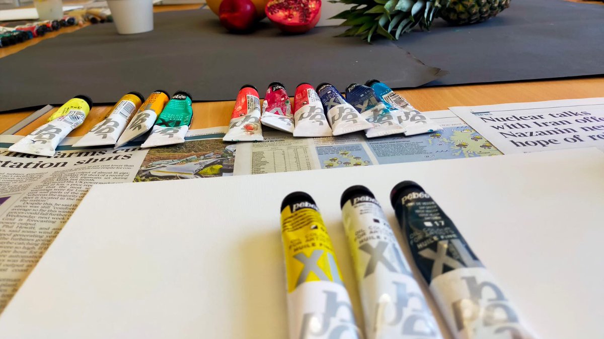 Another wonderful workshop with <a href="/IntegrateCov/">Integrate Coventry</a>. One of today’s participants reimagined her idea of nature and tranquility through oil painting techniques #letscreate <a href="/CRMCCov/">Coventry Refugee and Migrant Centre 🧡</a> <a href="/The_Herbert/">Herbert Art Gallery & Museum</a> #TeamWilder