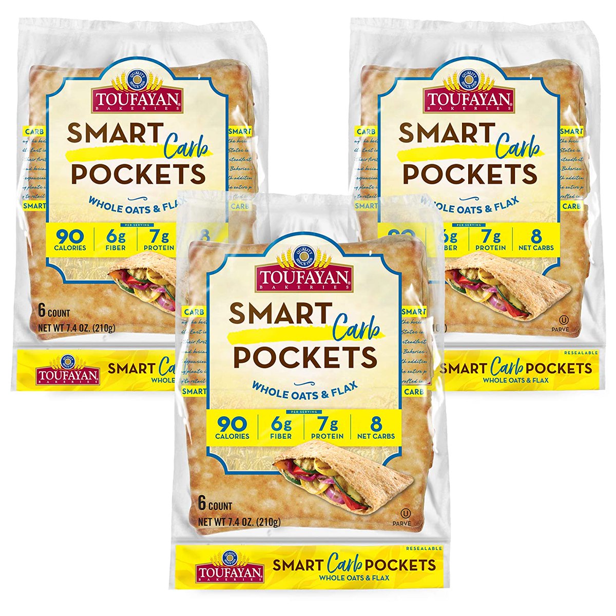 Toufayan's tweet image. Have you heard about our Smart Pockets? All of our Smart Pockets flavors are 100 calories or less per serving. Stuff with scrambled eggs, tuna, salads, deli favorites and more. A quick, smart and healthy choice when you’re on the go!

#smartpockets #pita